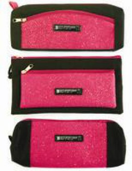 Tallon Pink/Black Pencil Case Glitter 5152