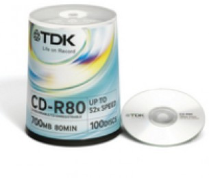 TDK CD-R 80min/700Mb 52X Cakebox Pk100
