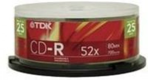 TDK CD-R 80min/700Mb 52X Cakebox P25