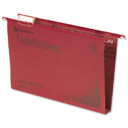 Crystalfile 50mm Foolscap Red Pk50 71752