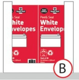 Post Office Envelopes Peel DL White 80g Pk50