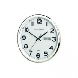 Wall Clock 356mm Silver 852LCD