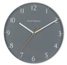 SS White Coated Aluminium Clock 270mm