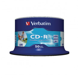 Verbatim CD-R 80mins Inkjet Pk50