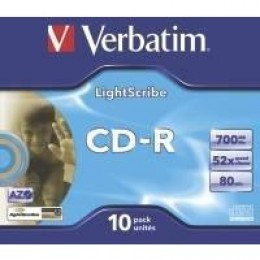 Verbatim LtScrb CD-R 80min Pk10 43537