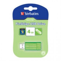 Verbatim Pinstripe USB Drv 4Gb Green 47391