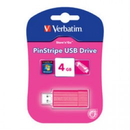 Verbatim Pinstripe USB Drv 4Gb Pink 47392