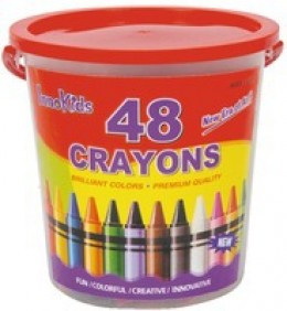 WB Crayons in Bucket Mcol Set48 INN11429