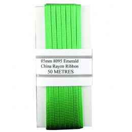 China Ribbon Rayon Green Card 5mmx50M