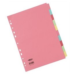 Concord Commercial Subject Dividers 10-Part A4 Assorted Ref 51199