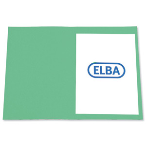 Elba Bright Folder Square Cut Recycled Heavyweight 290gsm Foolscap Green Ref 100090271 [Pack 25]