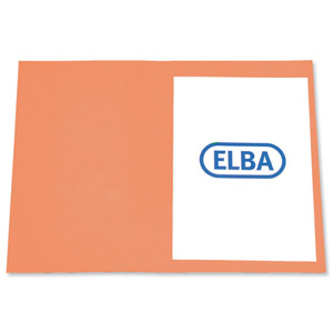 Elba Bright Folder Square Cut Recycled Heavyweight 290gsm Foolscap Orange Ref 100090272 [Pack 25]