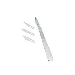 Swordfish Metal Scalpel Handle Nickel-plated no3 with 4 Blades Ref 4311
