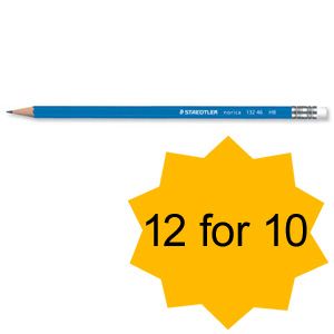 Staedtler Norica Pencil With Eraser Tip HB Ref 132 46 [Pack 12] [12 For 10] Jan-Mar 2012