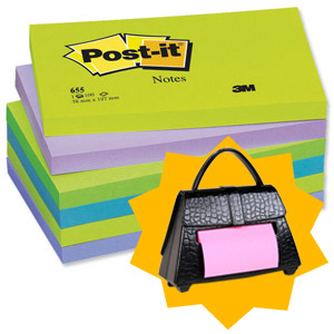 Post-it Notes 76x127mm Cool Neon Ref 655MT [Pack 6] [Buy 2 Packs & FREE Dispenser] Jan-Mar 2012