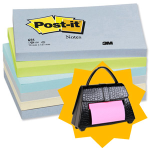 Post-it Notes 76x127mm Cool Pastel Ref 655ML [Pack 6] [Buy 2 Packs & FREE Dispenser] Jan-Mar 2012