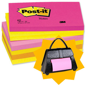 Post-it Notes 76x127mm Neon Ref 655-TF [Pack 6] [Buy 2 Packs & FREE Dispenser] Jan-Mar 2012