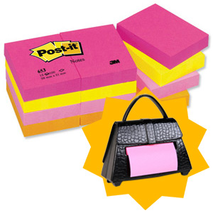 Post-it Notes 38x51mm Warm Neon Ref 653TF [12 pads] [Buy 2 Packs & FREE Dispenser] Jan-Mar 2012