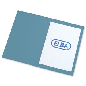Elba Square Cut Folder Recycled Mediumweight 250gsm Foolscap Blue Ref 100090209 [Pack 100]