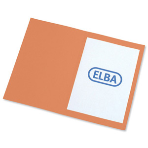 Elba Square Cut Folder Recycled Mediumweight 250gsm Foolscap Orange Ref 100090211 [Pack 100]