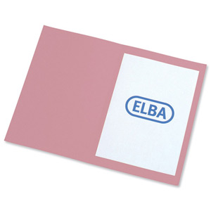 Elba Square Cut Folder Recycled Mediumweight 250gsm Foolscap Pink Ref 100090212 [Pack 100]
