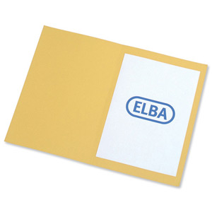 Elba Square Cut Folder Recycled Mediumweight 250gsm Foolscap Yellow Ref 100090213 [Pack 100]