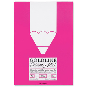 Goldline Standard Drawing Pad Cartridge Paper Acid-free 50pp 120gsm A4 Ref GPS3A4Z