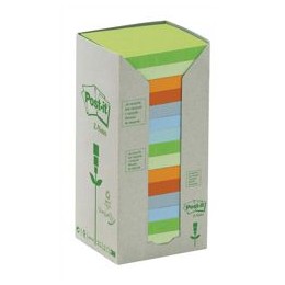 Post-it Z-Note Tower Recycled 100 Sheets per Pad 76x76mm Pastel Assorted Ref R330-1RPT [Pack 16]