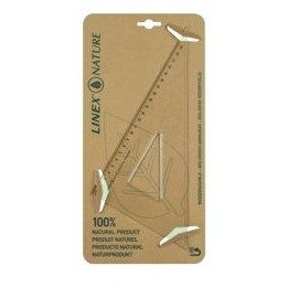 Linex Nature Set Square 60 Degree Metric Biodegradable Bevelled and Tracing Edges Clear Ref LXON6025TFM