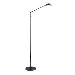 Idelec Angled Floor Lamp 9W Low Energy Bulb H1575mm Black Chrome Ref 3861BC