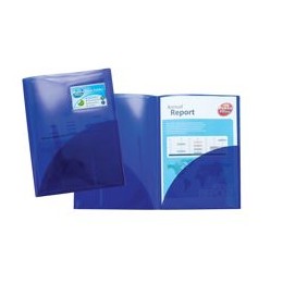 Snopake Elektra Twinfile Presentation Folder Polypropylene A4 Blue Ref 14032 [Pack 5]