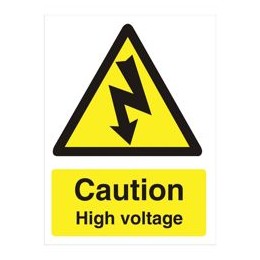 Stewart Superior Caution High Voltage Sign Self Adhesive PVC 150x200mm Ref WO137PVC