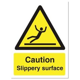 Stewart Superior Caution Slippery Surface Sign Self Adhesive Vinyl 150x200mm Ref WO134SAV