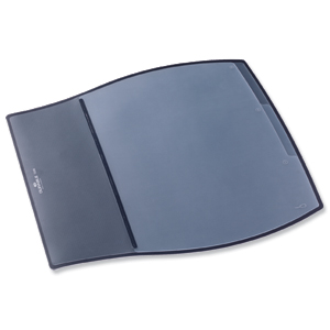 Durable Work Pad Desk and Mouse Mat with Transparent Leaves W440xD390mm Black Ref 7209-01