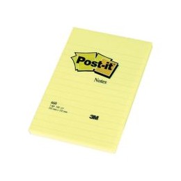 3M PostIt 102x152mm Feint Yellow 660 [Pack 6]