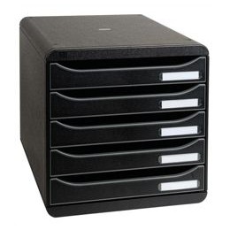 Multiform Big Box Plus Drawer Set Plastic 5 Drawers each H43mm A4plus Black Ref 309714D