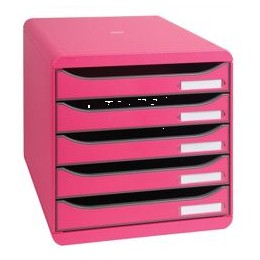 Multiform Big Box Plus Drawer Set Plastic 5 Drawers each H43mm A4plus Raspberry Ref 309784D