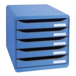 Multiform Big Box Plus Drawer Set Plastic 5 Drawers each H43mm A4plus Ice Blue Ref 309779D