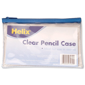 Helix Clear Pencil Case 200x125 Ast Pk12