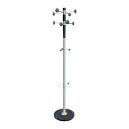 Unilux Accueil Coat Stand Solid Head Steel Post Umbrella Stand Metal Grey Ref 35061M