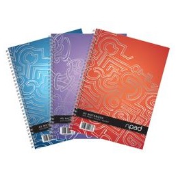 Oxford npad Modern Notebook Twin Wirebound 90gsm Ruled Margin 2 Holes 200 Page A5+ Ref 100080213 [Pack 3]