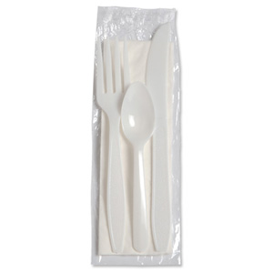 CaterX Plastic Cutlery and Napkin Set [Pack 100]