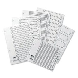 Concord Index PVC 145 Micron Punched 4 Holes 1-10 A4 White Ref 06301