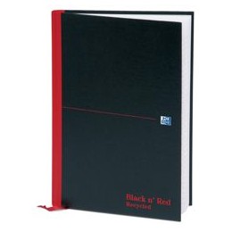 Black n Red A4 Recycled C/Bnd Notebk 192pp [Pack 5]