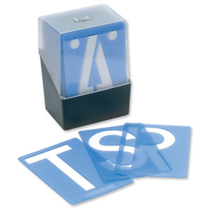 Helix Stencil Set of Letters Numbers and �/p Symbols 150mm for Upper Case 42-piece Ref H70020