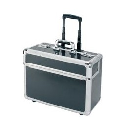 Alumaxx Trolley Pilot Case Laptop Compartment 2 Combination Locks Silver-Carbon Aluminium Ref 45129