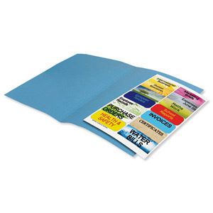 Elba Fusion Square Cut Folder Recycled Manilla Heavyweight 380gsm Foolscap Blue Ref 100090229 [Pack 25]
