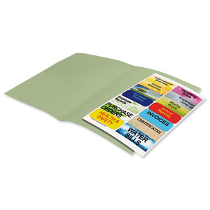 Elba Fusion Square Cut Folder Recycled Manilla Heavyweight 380gsm Foolscap Green Ref 100090230 [Pack 25]