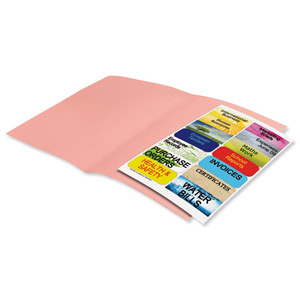 Elba Fusion Square Cut Folder Recycled Manilla Heavyweight 380gsm Foolscap Pink Ref 100090231 [Pack 25]