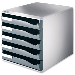 Leitz Post Set Filing Unit with 5 Drawers A4 W291xD352xH291mm Grey Ref 5280-89